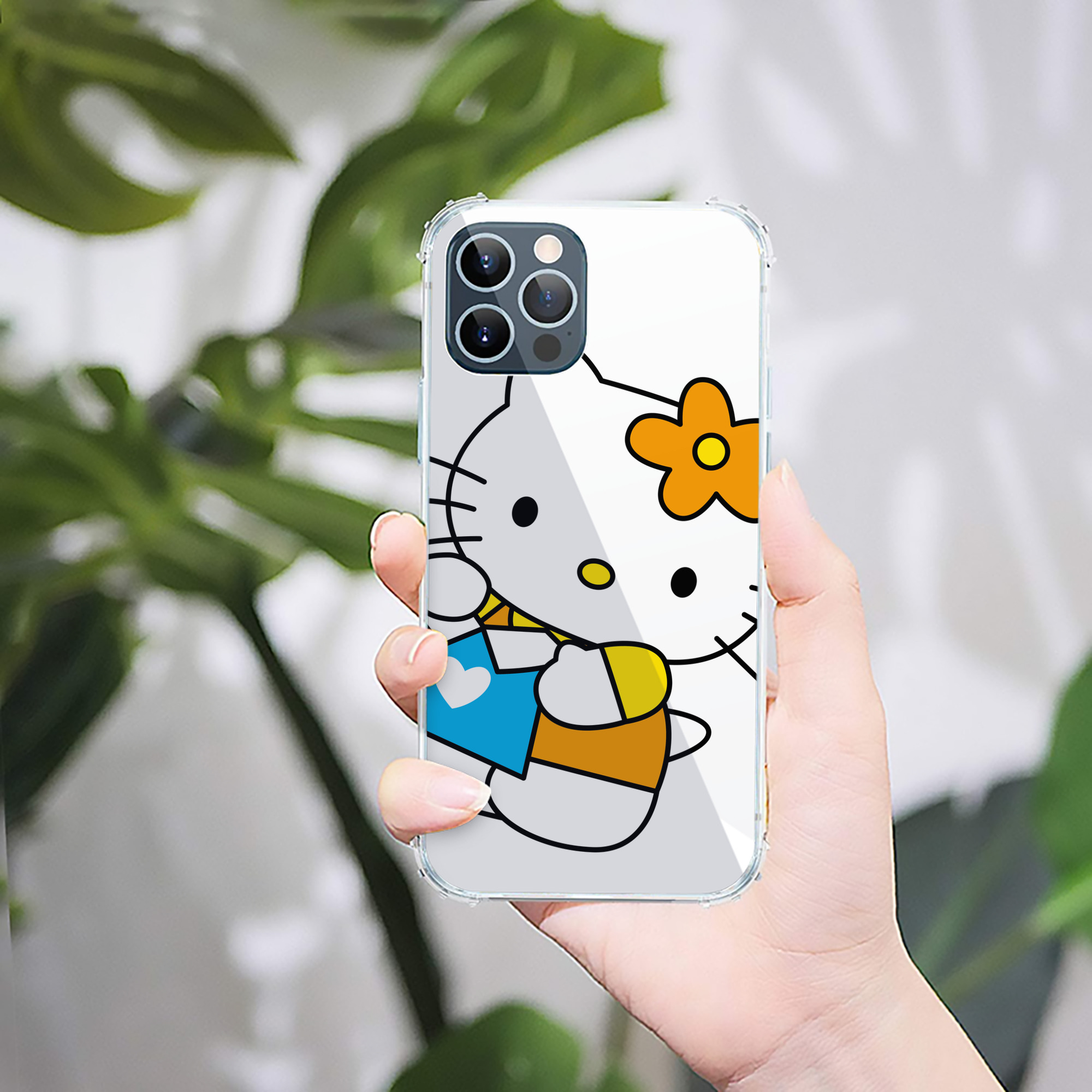 （画像用） Hello Kitty ハローキティ 【iPhone 12シリーズ対応】透明スマホケース（クリアソフトケース）